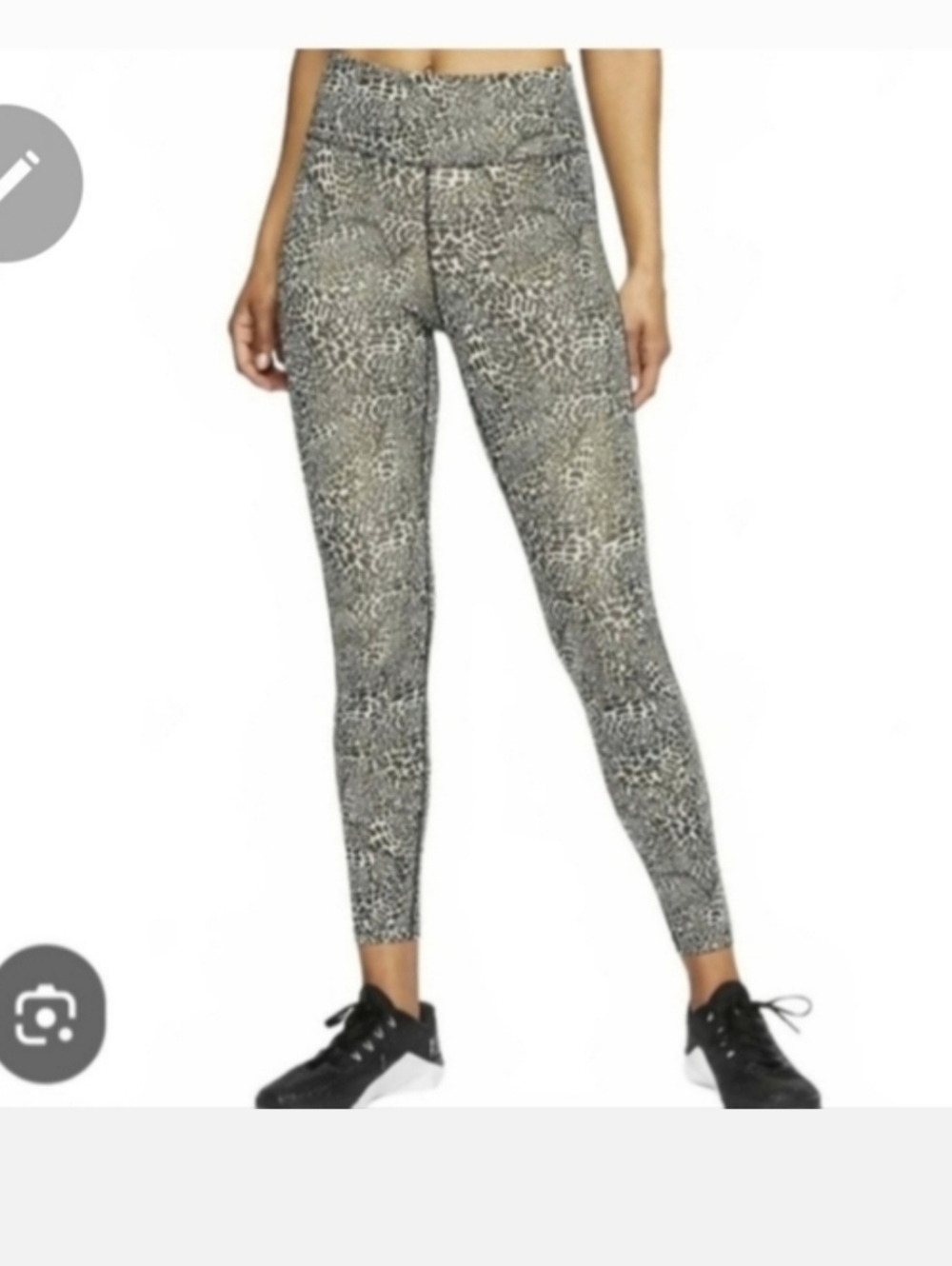 Nike Women's Grey Black Leopard Print Leggings